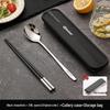 Portable Stainless Steel Cutlery Set with Storage Case