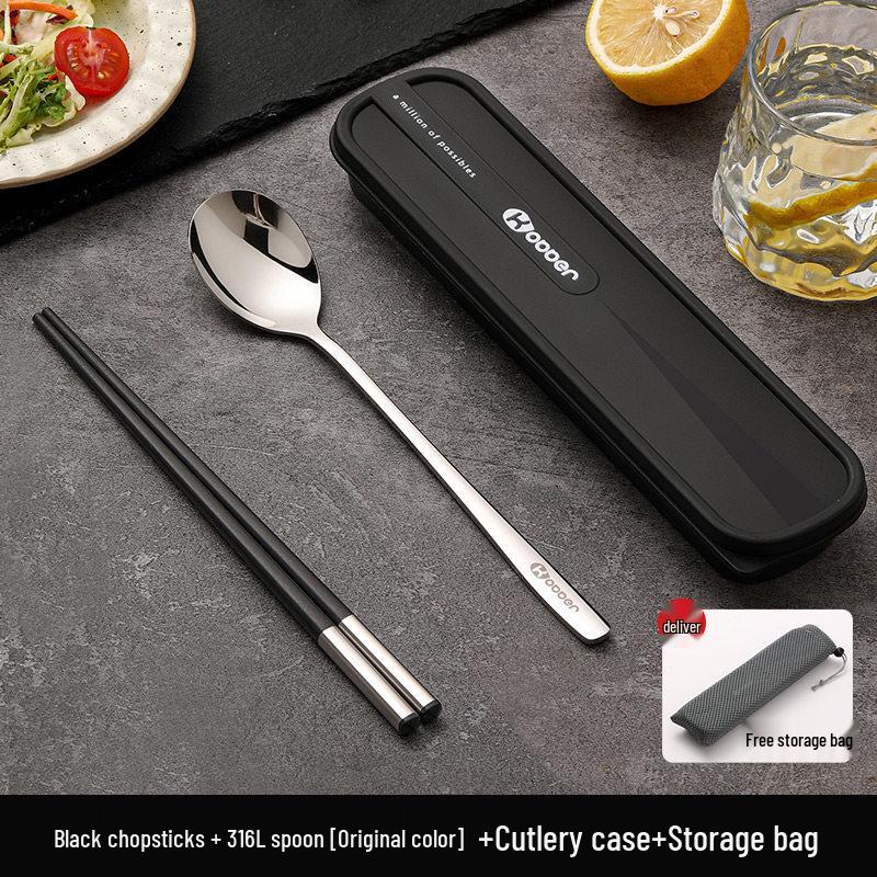 Portable Stainless Steel Cutlery Set with Storage Case