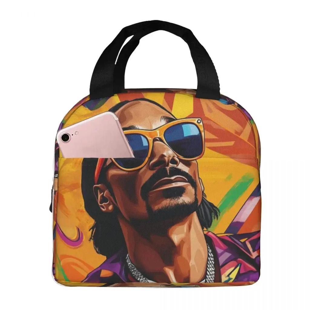 American Music Rapper Snoop Dogg Insulated Lunch Bag for Kids School Cooler Thermal Food Box Tote Portable Lunch Boxes Container