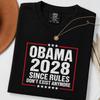 HOT Obama 2028 Funny Political T-Shirt Retro Election Parody Liberal Humor Tee