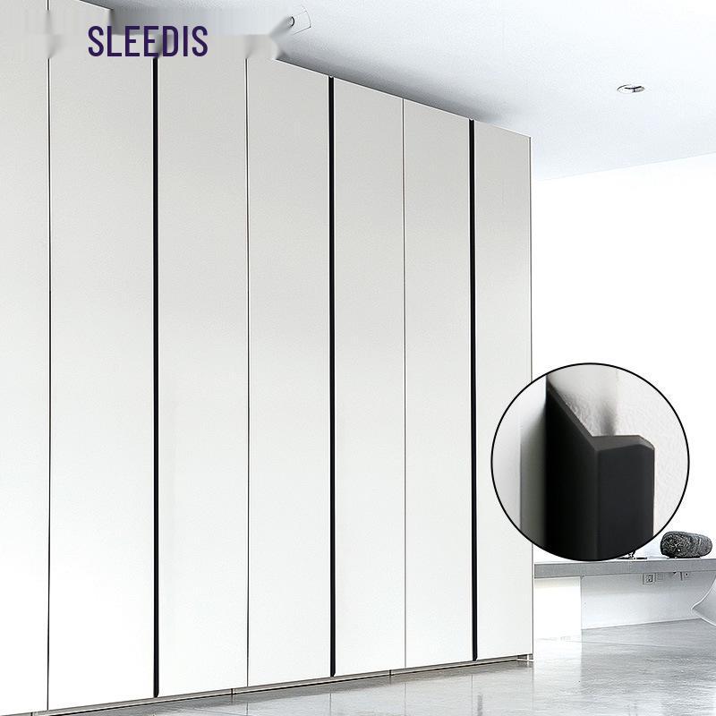 Modern Minimalist Black Invisible Handle for Cabinet Doors and Drawers