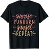 Kiristyle Sonnenaufgang Sonnenbrand Sonnenuntergang Wiederholen Unisex T-Shirt Männer Frauen Geschenk für Papa Mama Sohn Tochter