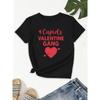 Women Cupid Valentine Heart Arrow Print T-Shirt Loose Fit Soft Breathable All-Season Daily Summer Casual Top