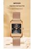 Sanda Women's Retro Leather & Mesh Strap Casual Wristwatch