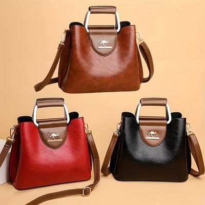 Damen Mode Tragetasche mit mehreren Fächern, Vintage Umhängetaschen für Damen, tägliche Handtasche, Schultertasche, Handytasche