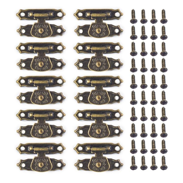 Jewelry Storage Hardware Fastener with Screws for Wooden Chests, Decorative Metal 10Pcs for Repair and DIY Projects