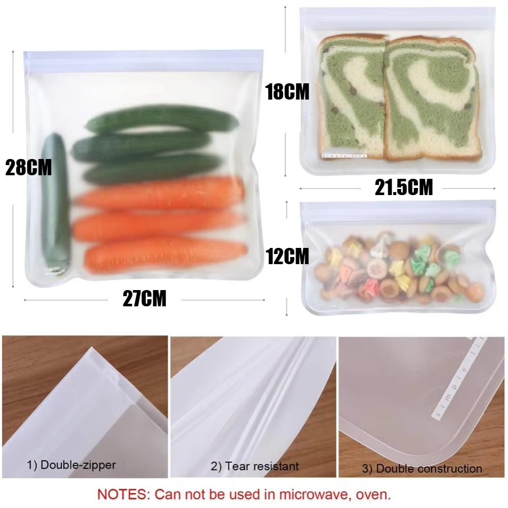 Silikon-Aufbewahrungsbeutel für Lebensmittel, wiederverwendbar, Stand-Up-Beutel mit Reißverschluss, auslaufsichere Behälter, Frischhaltebeutel, Frischhaltebeutel mit Druckverschluss