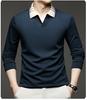 Middle Aged And Young Men'S Fashionable T-Shirt With Long Sleeves And A Collar, Autumn Men'S Casual Polo Shirt, Autumn Clothes