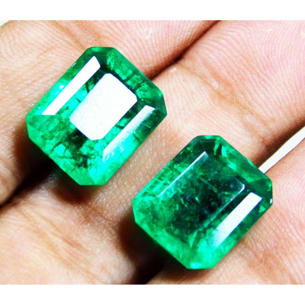 14.55 Ct CERTIFIED Loose Gemstone Natural Emerald Green Colombia Emerald Cut MQ-1677 003