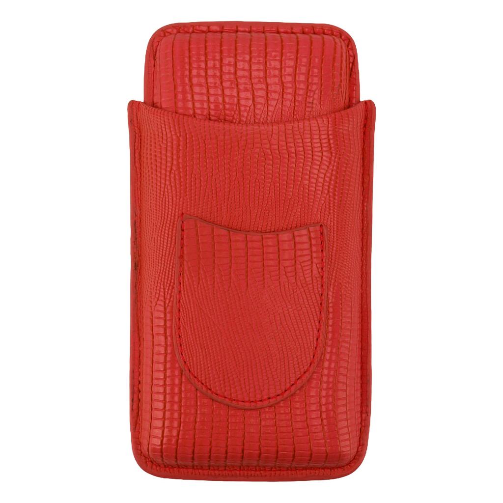 Cigar Holder Portable Moisturizing Comfortable Touch Colorfast Precise Stitching Travel Cigar Case for Men Red