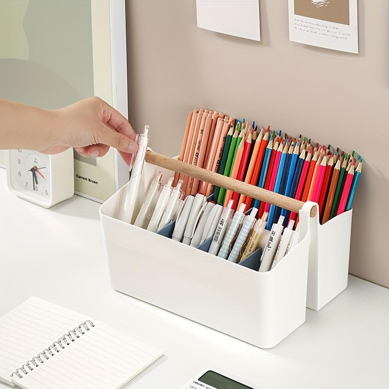 Großer tragbarer Kunststoff-Caddy mit Griff & verstellbaren Trennwänden Aufbewahrungsbox für Kunsthandwerk für Buntstifte Organizer für Malutensilien
