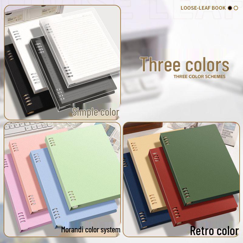High-Quality B5 Ring Binder with Removable A5 Notepad and Eight-Hole Pull-Out Feature