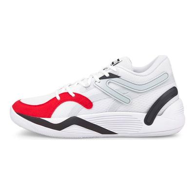 Trc Blaze Court Fashion Comfortable Shock Absorption Non-Slip Wear-Resistant Mid-Top Basketball Shoes Men Sneaker White Red 376582-15