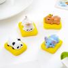 3 Pcs Mini Sleeping Animal on Pad Figurines Cute Miniature Kitten Panda Elephant Capybara Sculpture for DIY Crafts Dollhouse Car Interior Office Desk