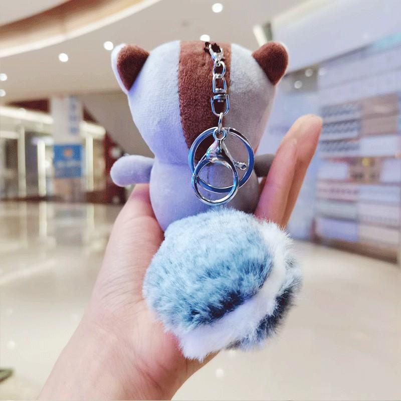 Adorable Plush Squirrel Keychain Cute Stuffed Animal Doll Gift Machine Toy