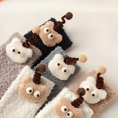 Female Autumn and Winter Model Adds Thick Add Velvet To Keep Warm Sleeping Floor In Tube Socks