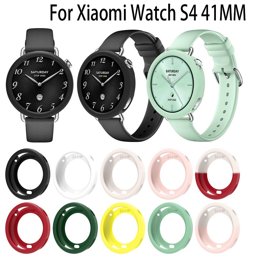 Beskyttelsesdeksel i silikon til Xiaomi Mi Watch S4 41MM Erstatningstilbehør Rammedeksler Skjermbeskyttelsesdeksel hot