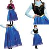 Enchanting Princess Anna Fancy Dress With Detachable Cape For Girls' Cosplay Adventures