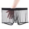 Sexy Men Mesh Thin Transparent Boxer Briefs U Convex Pouch Underwear Shorts Trunks Underpant Mesh Men's Sexy Boxer Briefs Shorts