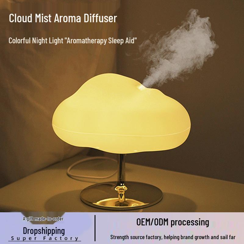 Cloud & Mist Aroma Diffuser with Color-Changing LED Light and Humidifier for Essential Oils