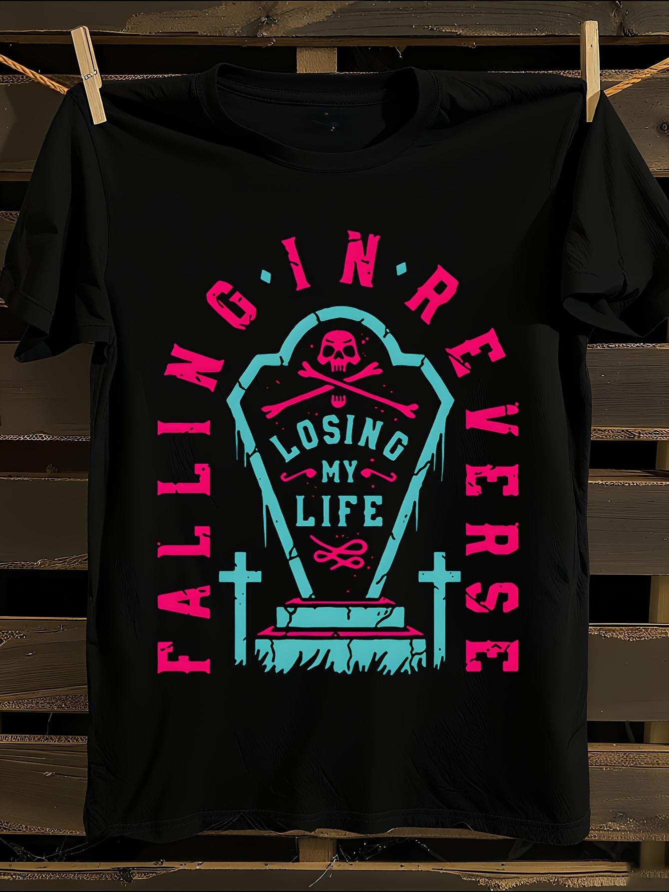 Falling in Reverse My Life Gothic Lettering Coffin Grap... XL