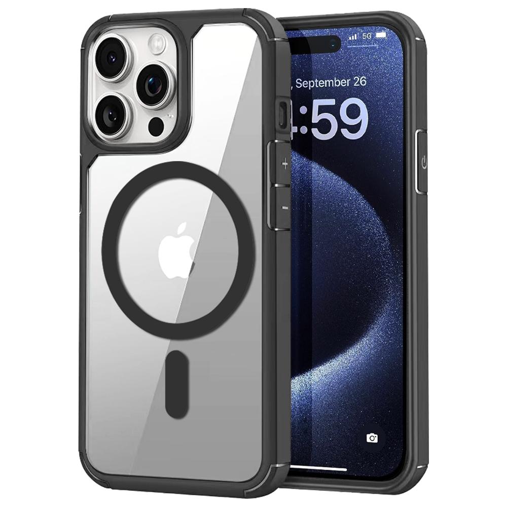 For iPhone 14 Pro Magnetic Case TPU + Acrylic Phone Back Cover Compatible with MagSafe