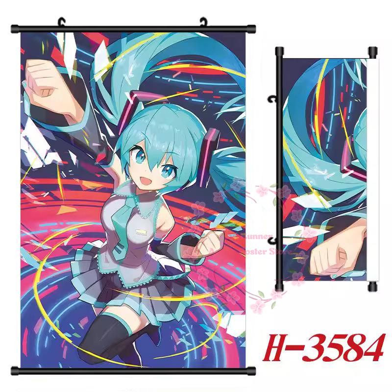 Hatsune Miku Hd Poster Scroll Peripheral Hanging Painting Bedside Living Room Background Wall Cloth Painting