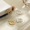 1 pair Women Bohemian Round Spiral Drop Earrings Big Ethnic Punk Fashion Earrings