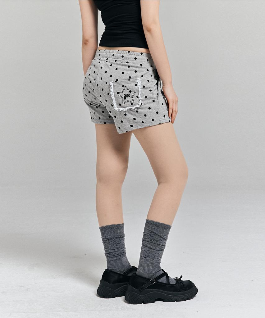 AWESOME STUDIO Dot Pattern Star Pants Melange Gray