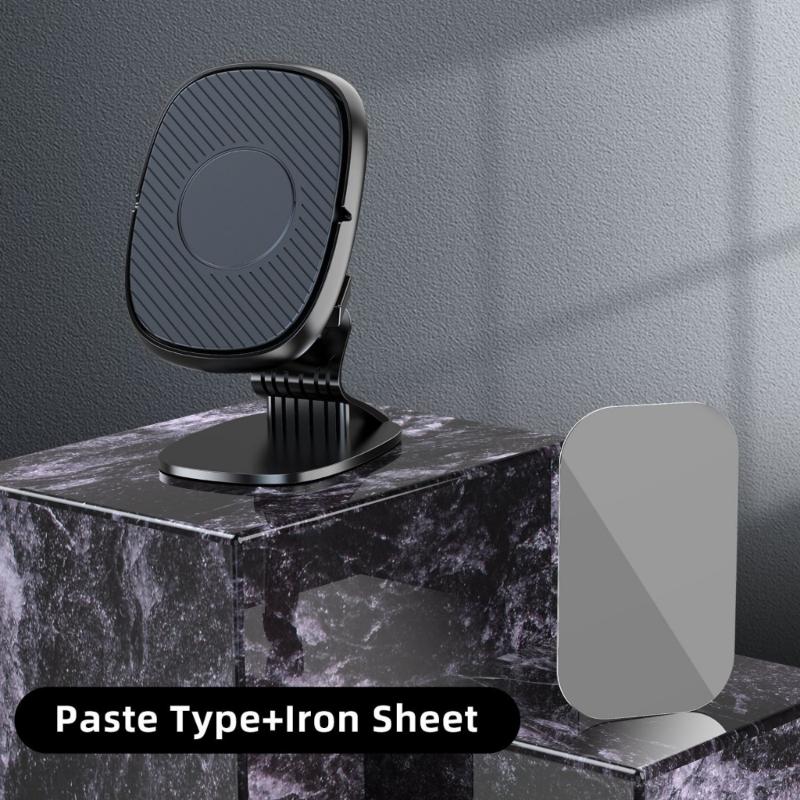 ABS Magnetic Car Phone Mount With 360 Rotation Adjustable Angle For Smartphones Easy Single Hand Operations