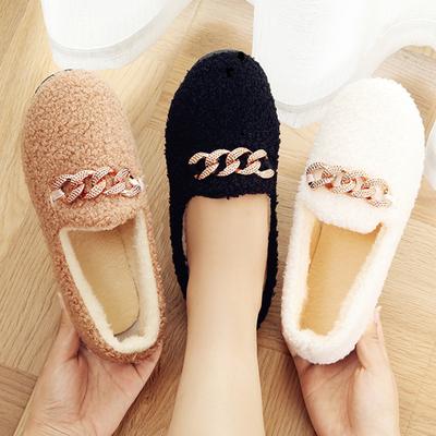 Novos sapatos Doudou de veludo para mulheres de outono e inverno, versão coreana, fundo plano, quentes, sapatos femininos antiderrapantes, algodão de confinamento para grávidas
