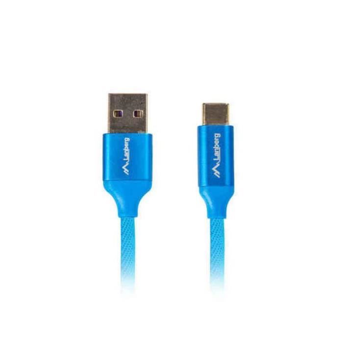 USB A til USB C-kabel Lanberg Quick Charge 3.0 Blå - - - Lanberg