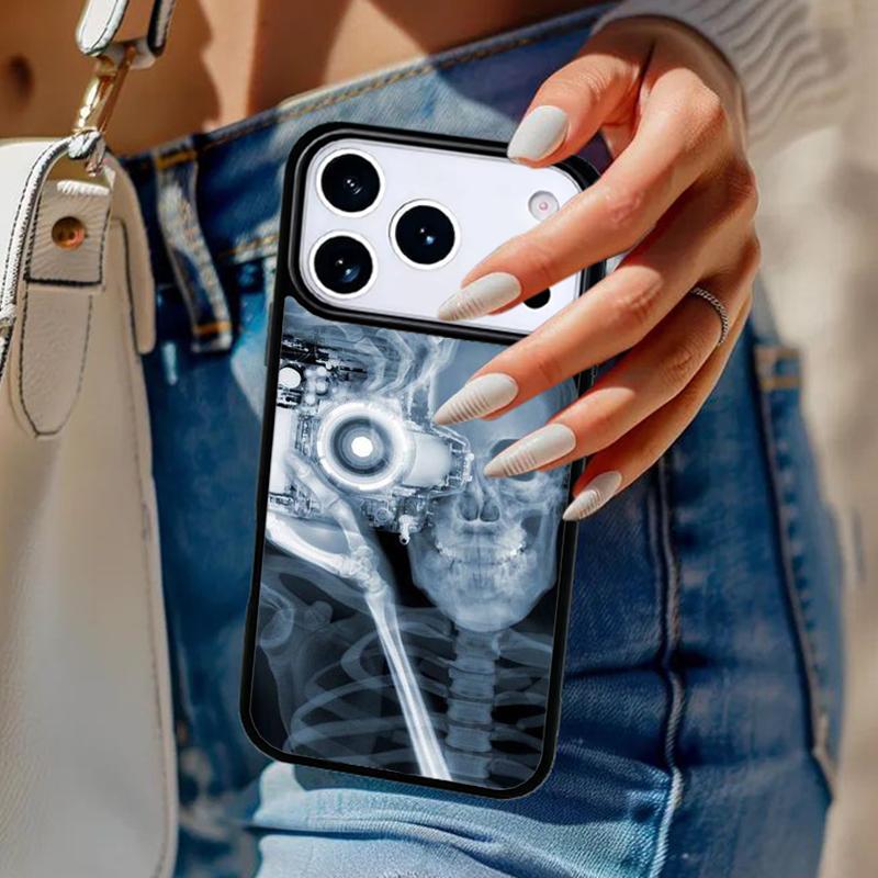 Skeleton X-Ray Phone Case For iPhone 17 Air 14 15 13 12 Max Cover For Apple 16e 11 Pro Max Plus Coque