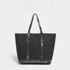 Neue Canvas Pailletten Große Kapazität Tragetasche mit Farbblock Retro Schulter- und Crossbody-Stil