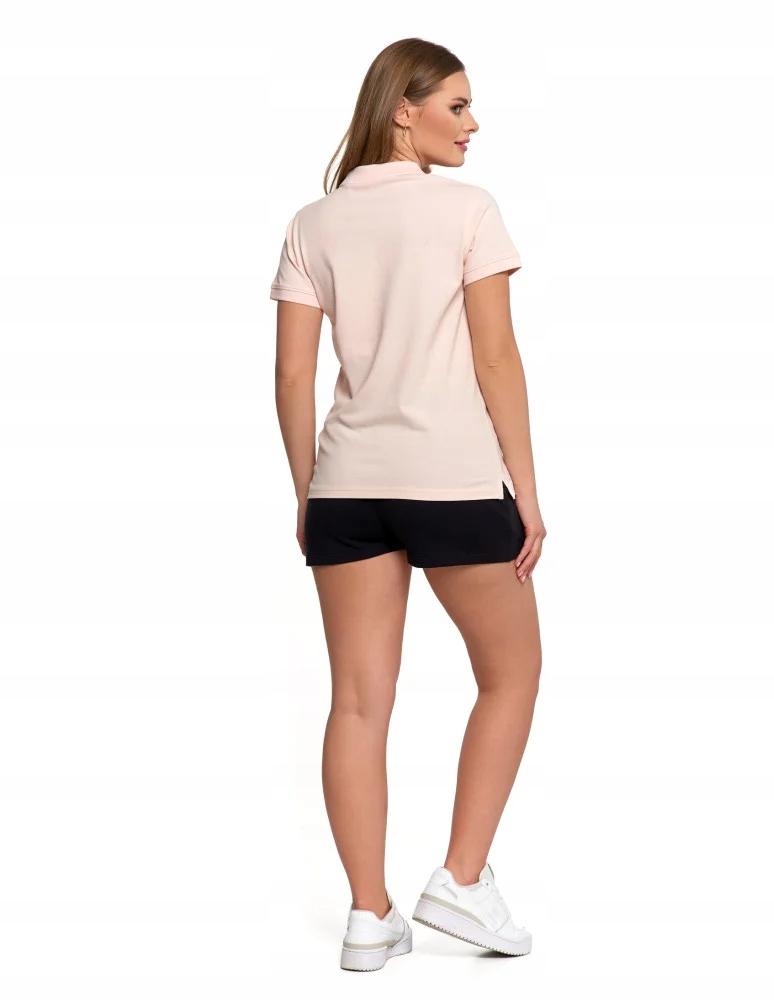 Women's Cotton Polo Shirt with Collar MORAJ M PINK