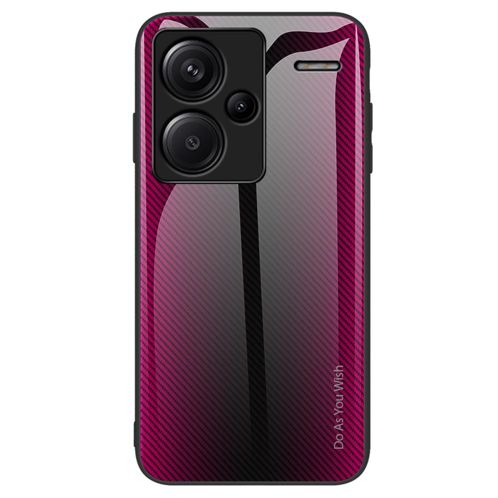 

Чехол для Xiaomi Redmi Note 13 Pro+ 5G Закаленное Стекло+TPU Чехол с Текстурой Углеродного Волокна Rose