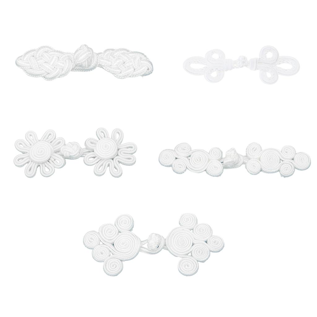 Chinese Traditional Button Sewing Crafted Buttons Sew On for Handcraft Cheongsam Embellishment White
