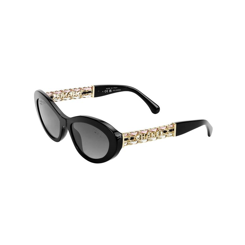 

CHANEL temple logo butterfly sunglasses women s black чорний