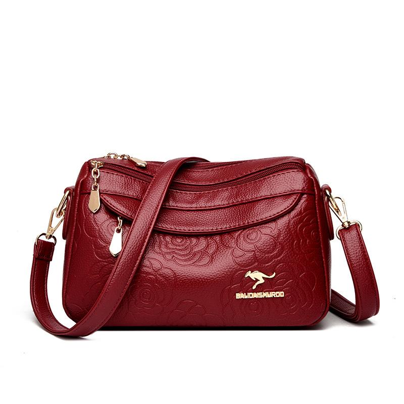 Women's Bag New Shoulder Crossbody Bag Medium Mother Bag Women's Diagonal Straddle Soft Leather Bag