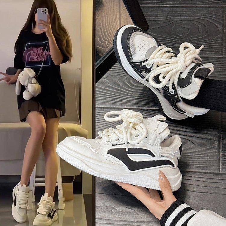 Zhao Ruth Xiaobai Shoes Women's 2025 New Versatile Casual Platform Dad Shoes Women's Skateboard Single Shoes Breadboard Shoes Women