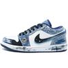 Air Jordan 1 Low Washed Denim, Casual Vintage Denim Slip Resistant Slip Resistant Low Top CZ8455-100(Team204-)