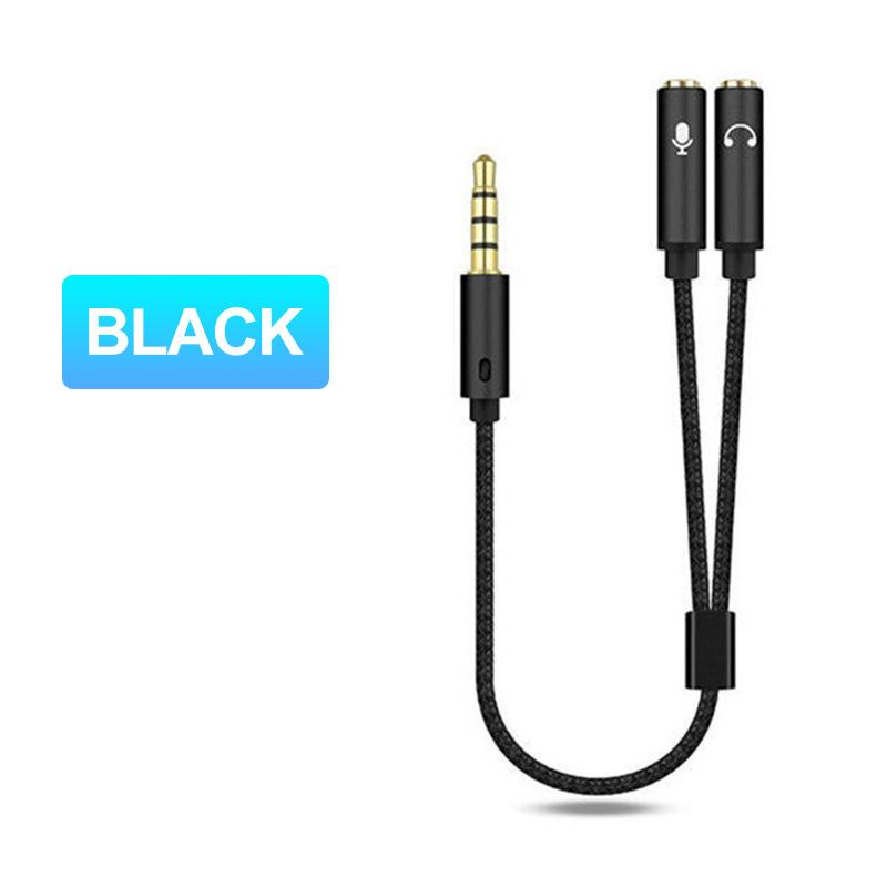 Divisor de Auriculares 3.5mm Audio Micrófono Estéreo Divisor de Auriculares Audio 3.5mm Jack de 4 Polos Cable Y para Auriculares Gaming PS4, PC, Xbox One