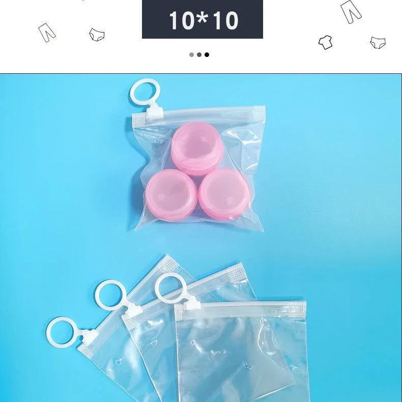 

50pcs Pull Tab Transparent Plastics PE Storage Bag Small Size Accessory Underwear Package Bags Zipper Self Sealing Travel Pouch 50pcs