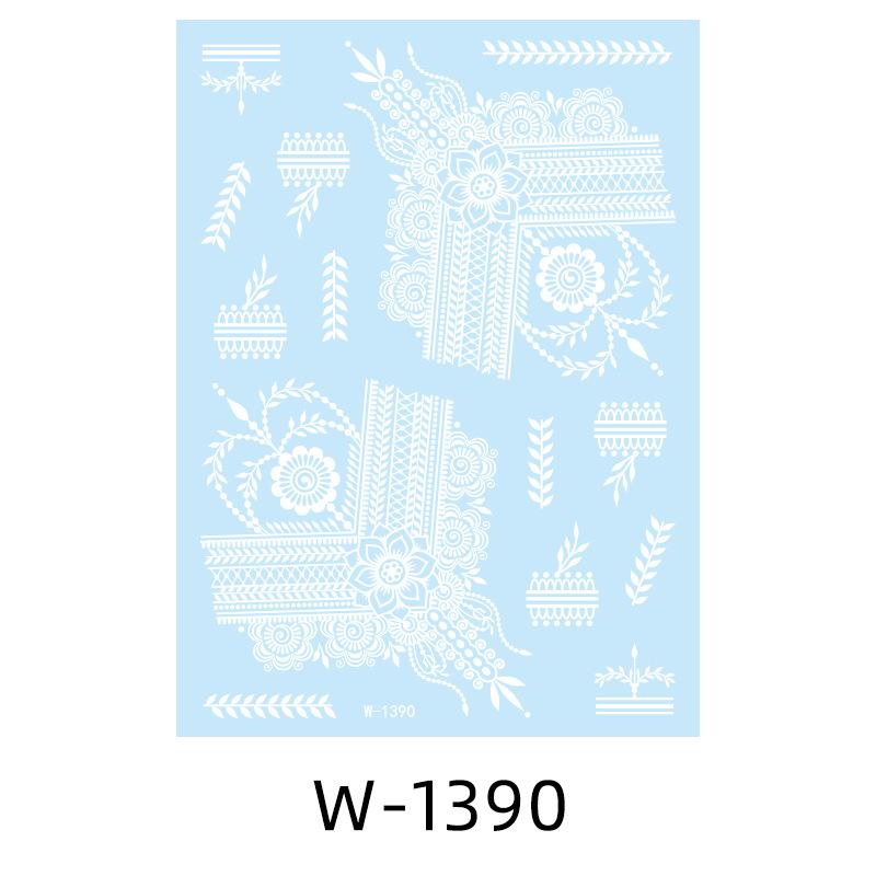 Tattoo Sticker White Lace Temporary Tattoo Wedding Henna Tattoo