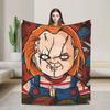 Halloween Movie Horror Chuckys Flannel Throw Blankets Childs Play Blankets for Bed Bedroom Lightweight Thin Bedspread,