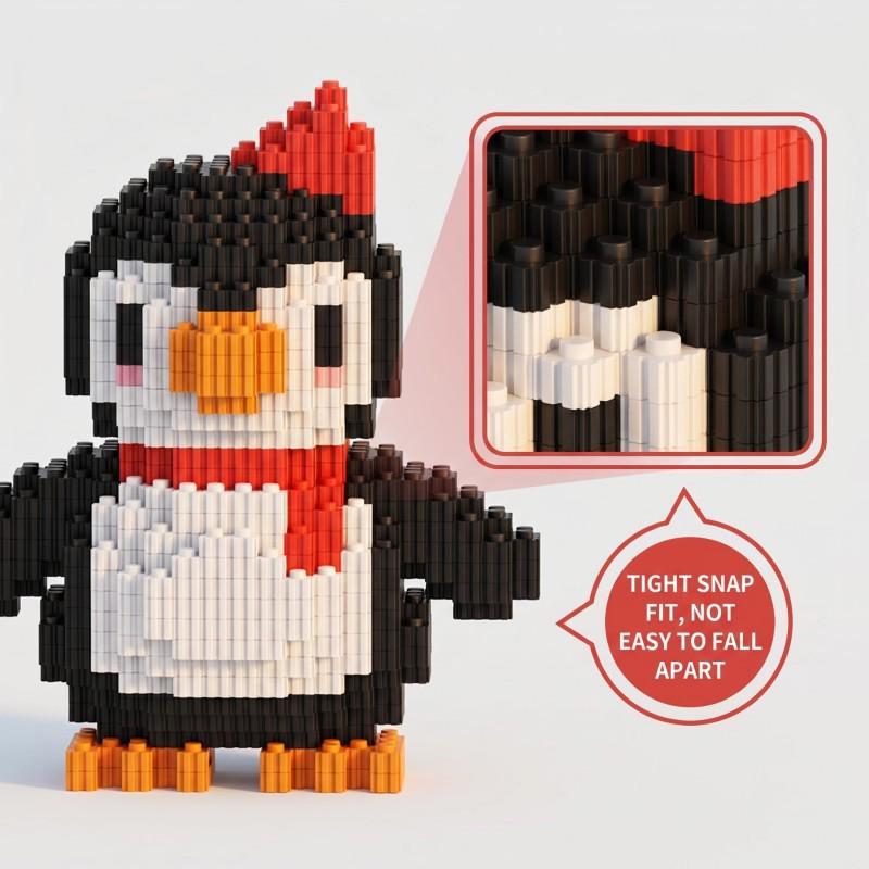 Red Penguin Building Blocks: Educational Toy for Cross-Border Animal Series Puzzles
