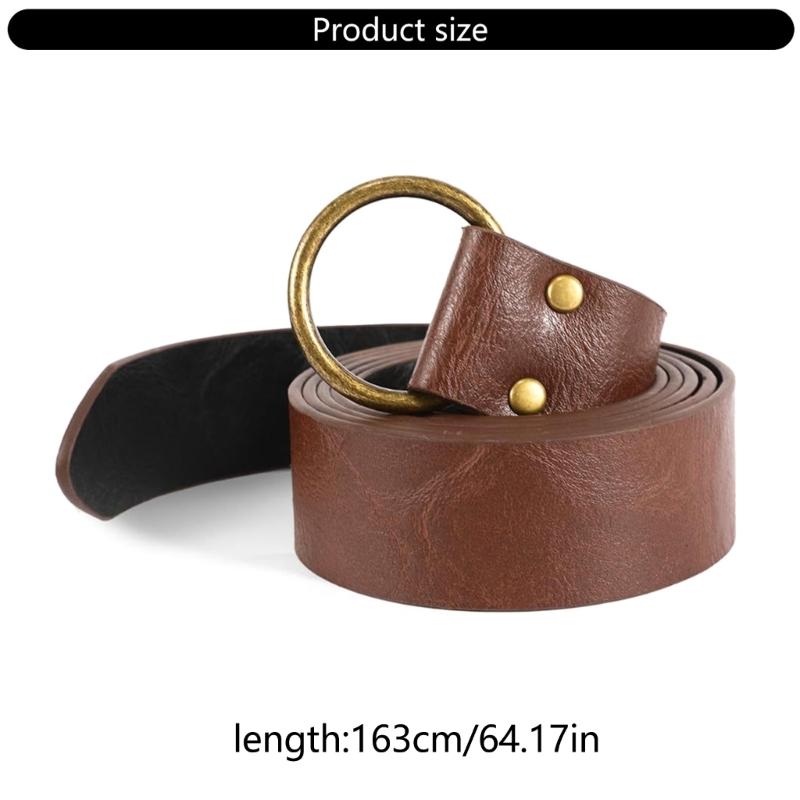 Men's Renaissances Costume Vikinges Costume Accessories Set Medieval Pirate Leather Belt Waist Bag Halloween Costumes