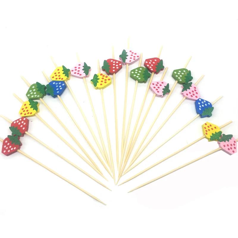 100Pcs 12cm Cactus Flamingo Fruit Cocktail Toothpicks Pineapple Cake Sticks Food Picks for Wedding Birthday Party Supplies 5