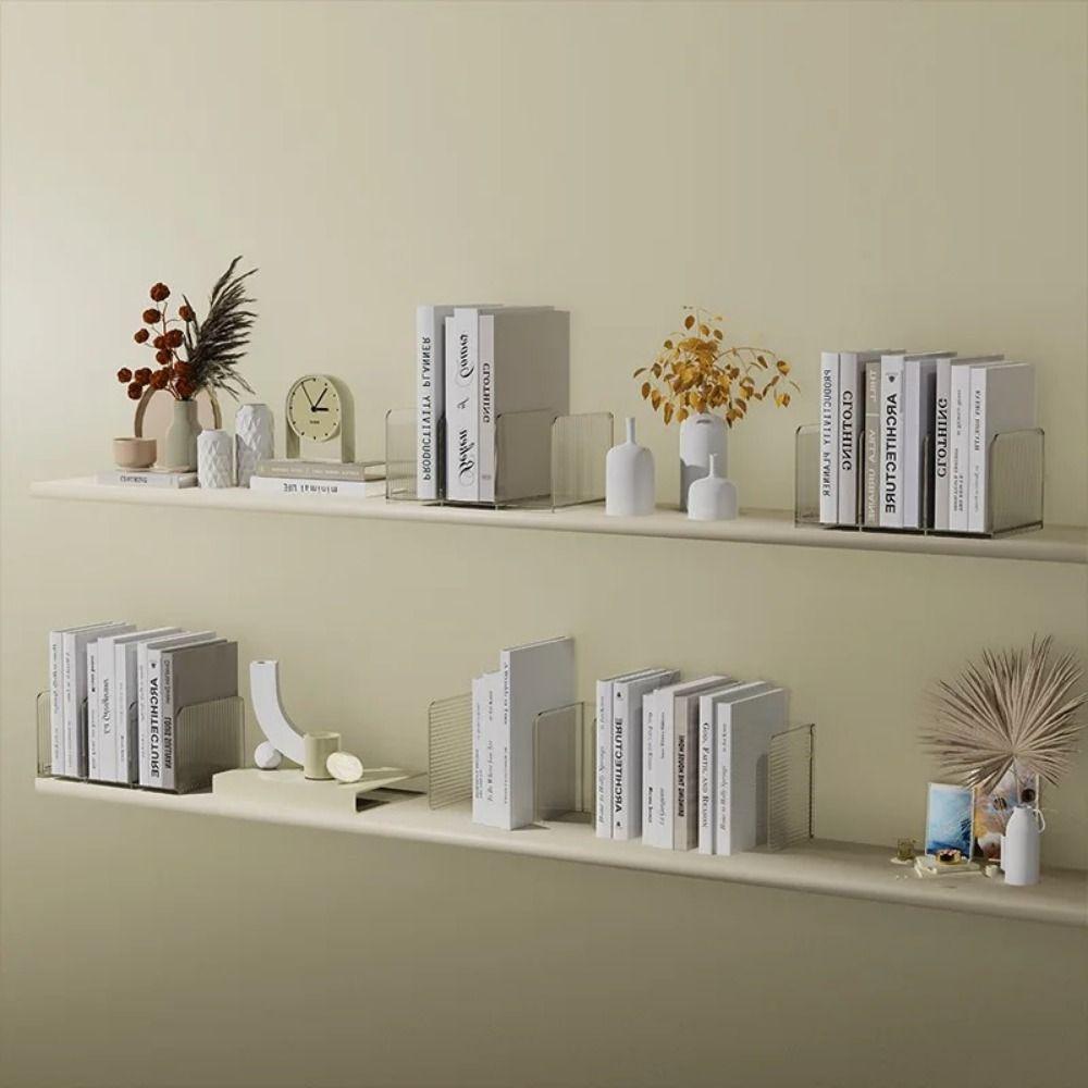 Non-Slip Documents Stand Reusable Desktop Bookshelf Practical Transparent Bookends  Home