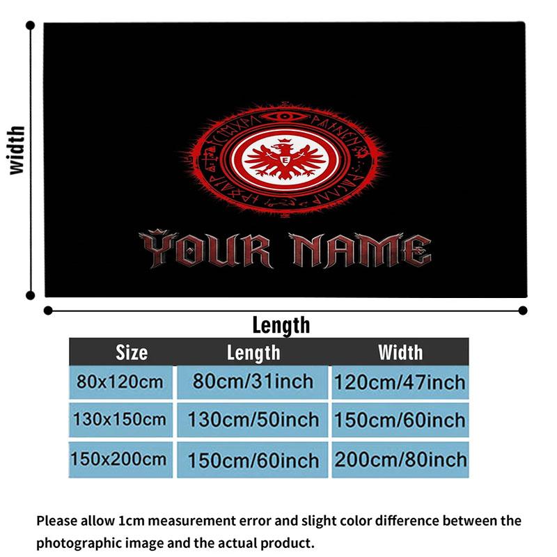 1PC Eintracht Frankfurt Custom Name Patterned Flannel Blanket Suitable For All Seasons for Home Decor Warmth and Comfort Gifts Holiday Present